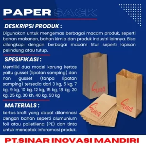 produk paper sack, paper sack, kemasan, food and beverage